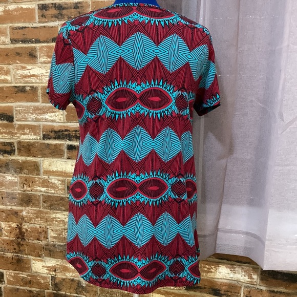 LuLaRoe Aztec Print Perfect Tee— Size Medium - Picture 3 of 5